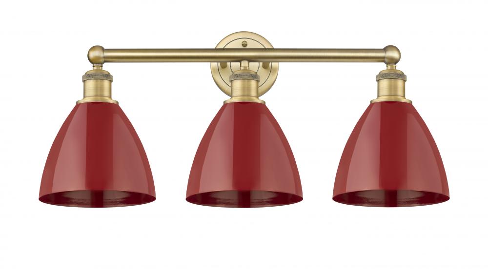 Plymouth - 3 Light - 26 inch - Brushed Brass - Bath Vanity Light