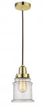 Innovations Lighting 100GD-10BR-2H-GD-G184 - Winchester - 1 Light - 8 inch - Gold - Cord hung - Mini Pendant