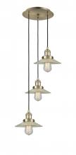 Innovations Lighting 113F-3P-AB-G2 - Halophane - 3 Light - 16 inch - Antique Brass - Cord hung - Multi Pendant