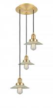 Innovations Lighting 113F-3P-SG-G2 - Halophane - 3 Light - 16 inch - Satin Gold - Cord hung - Multi Pendant