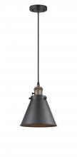 Innovations Lighting 201CSW-BAB-M13-BK - Appalachian - 1 Light - 8 inch - Black Antique Brass - Cord hung - Mini Pendant