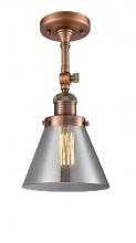 Innovations Lighting 201F-AC-G43-LED - Cone - 1 Light - 8 inch - Antique Copper - Semi-Flush Mount