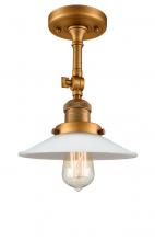 Innovations Lighting 201F-BB-G1 - Halophane - 1 Light - 9 inch - Brushed Brass - Semi-Flush Mount