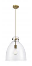 Innovations Lighting 410-1PL-BB-G412-14CL - Newton Bell - 1 Light - 14 inch - Brushed Brass - Cord hung - Pendant