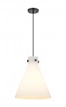 Innovations Lighting 410-1PL-BK-G411-14WH - Newton Cone - 1 Light - 14 inch - Matte Black - Cord hung - Pendant