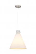 Innovations Lighting 410-1PL-SN-G411-16WH - Newton Cone - 1 Light - 16 inch - Satin Nickel - Cord hung - Pendant