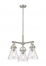 Innovations Lighting 410-3CR-SN-G411-7SDY - Newton Cone - 3 Light - 21 inch - Satin Nickel - Pendant