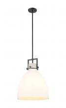 Innovations Lighting 411-1SL-BK-G412-14WH - Newton Bell - 1 Light - 14 inch - Matte Black - Pendant