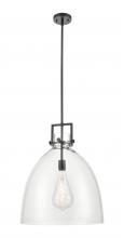 Innovations Lighting 411-1SL-BK-G412-18CL - Newton Bell - 1 Light - 18 inch - Matte Black - Pendant