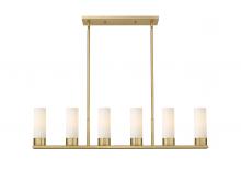 Innovations Lighting 429-6I-BB-G429-8WH - Empire - 6 Light - 44 inch - Brushed Brass - Linear Pendant