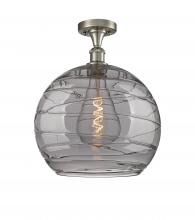 Innovations Lighting 516-1C-SN-G1213-14SM - Athens Deco Swirl - 1 Light - 14 inch - Brushed Satin Nickel - Semi-Flush Mount