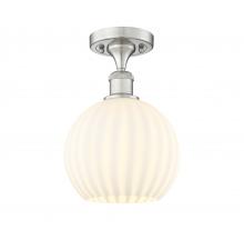 Innovations Lighting 516-1C-SN-G1217-8WV - White Venetian - 1 Light - 8 inch - Brushed Satin Nickel - Semi-Flush Mount