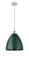 Innovations Lighting 516-1P-WPC-MBD-12-GR - Plymouth - 1 Light - 12 inch - White Polished Chrome - Cord hung - Mini Pendant