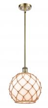 Innovations Lighting 516-1S-AB-G121-10RB - Farmhouse Rope - 1 Light - 10 inch - Antique Brass - Mini Pendant