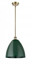 Innovations Lighting 516-1S-AB-MBD-12-GR - Plymouth - 1 Light - 12 inch - Antique Brass - Pendant