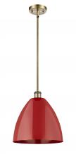 Innovations Lighting 516-1S-AB-MBD-12-RD - Plymouth - 1 Light - 12 inch - Antique Brass - Pendant