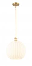 Innovations Lighting 516-1S-SG-G1217-12WV - White Venetian - 1 Light - 12 inch - Satin Gold - Mini Pendant