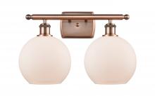 Innovations Lighting 516-2W-AC-G121-8 - Athens - 2 Light - 18 inch - Antique Copper - Bath Vanity Light