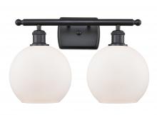 Innovations Lighting 516-2W-BK-G121-8 - Athens - 2 Light - 18 inch - Matte Black - Bath Vanity Light