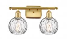 Innovations Lighting 516-2W-SG-G1215-6 - Athens Water Glass - 2 Light - 16 inch - Satin Gold - Bath Vanity Light