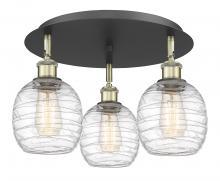 Innovations Lighting 516-3C-BAB-G1013 - Belfast - 3 Light - 18 inch - Black Antique Brass - Flush Mount