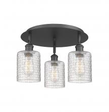 Innovations Lighting 516-3C-BK-G112C-5CL - Cobbleskill - 3 Light - 17 inch - Matte Black - Flush Mount