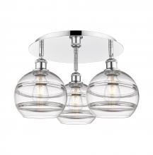 Innovations Lighting 516-3C-PC-G556-8CL - Rochester - 3 Light - 20 inch - Polished Chrome - Flush Mount