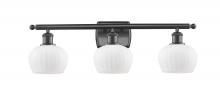 Innovations Lighting 516-3W-BK-G91 - Fenton - 3 Light - 27 inch - Matte Black - Bath Vanity Light