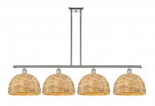 Innovations Lighting 516-4I-PN-RBD-12-NAT - Woven Rattan - 4 Light - 50 inch - Polished Nickel - Multi Pendant