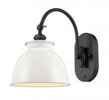 Innovations Lighting 518-1W-BK-M14-W - Adirondack - 1 Light - 8 inch - Matte Black - Sconce