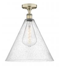 Innovations Lighting 616-1F-AB-GBC-164 - Berkshire - 1 Light - 16 inch - Antique Brass - Semi-Flush Mount