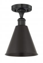 Innovations Lighting 616-1F-BK-MBC-8-BK - Berkshire - 1 Light - 8 inch - Matte Black - Semi-Flush Mount