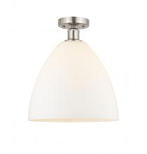 Innovations Lighting 616-1F-SN-GBD-121 - Bristol - 1 Light - 12 inch - Brushed Satin Nickel - Semi-Flush Mount