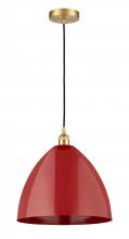 Innovations Lighting 616-1P-SG-MBD-16-RD - Plymouth - 1 Light - 16 inch - Satin Gold - Cord hung - Mini Pendant