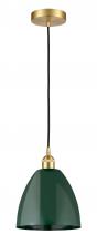 Innovations Lighting 616-1P-SG-MBD-9-GR - Plymouth - 1 Light - 9 inch - Satin Gold - Cord hung - Mini Pendant