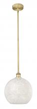 Innovations Lighting 616-1S-BB-G1216-12WM - White Mouchette - 1 Light - 12 inch - Brushed Brass - Stem Hung - Mini Pendant