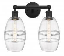 Innovations Lighting 616-2W-BK-G557-6CL - Vaz - 2 Light - 15 inch - Matte Black - Bath Vanity Light