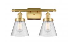 Innovations Lighting 916-2W-SG-G64 - Cone - 2 Light - 16 inch - Satin Gold - Bath Vanity Light