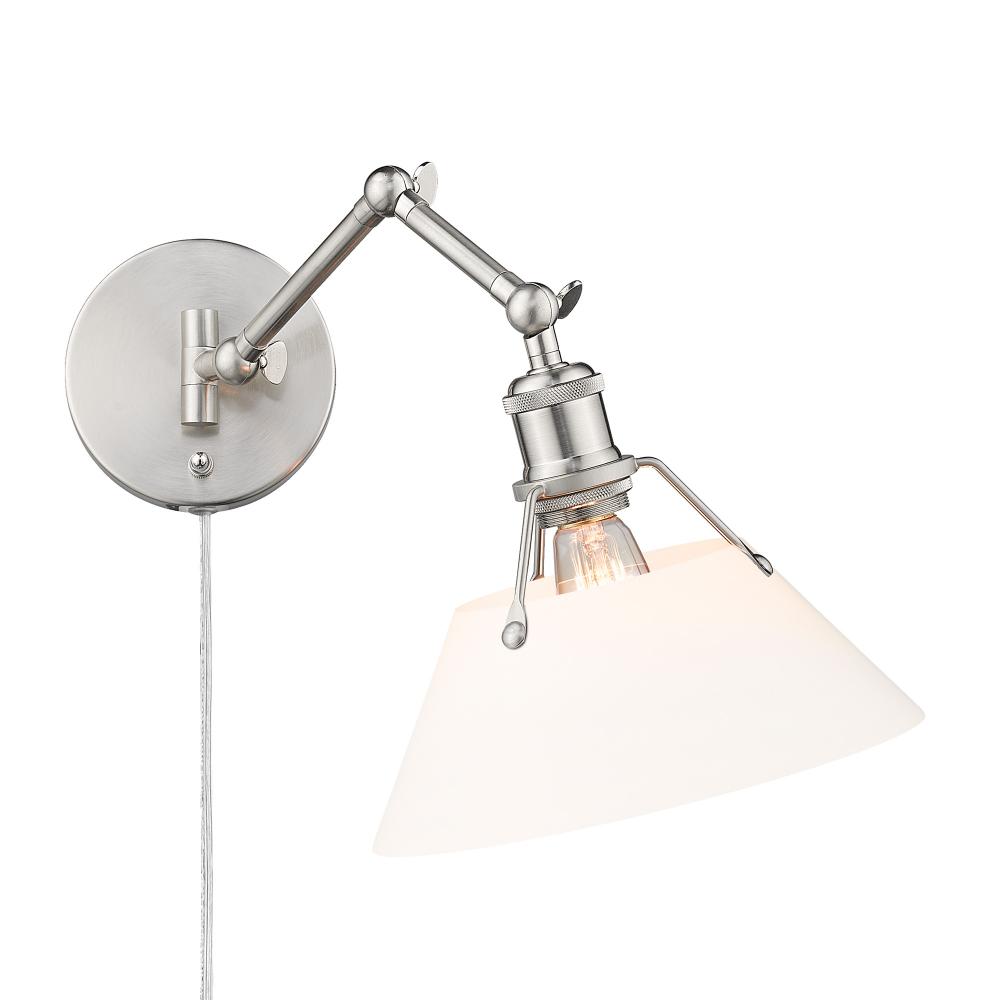 Orwell Articulating Wall Sconce in Pewter with Opal Glass