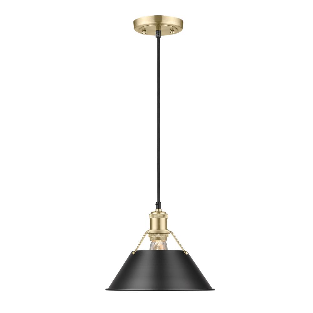 Orwell 10" Wide Medium Pendant in Brushed Champagne Bronze with Matte Black