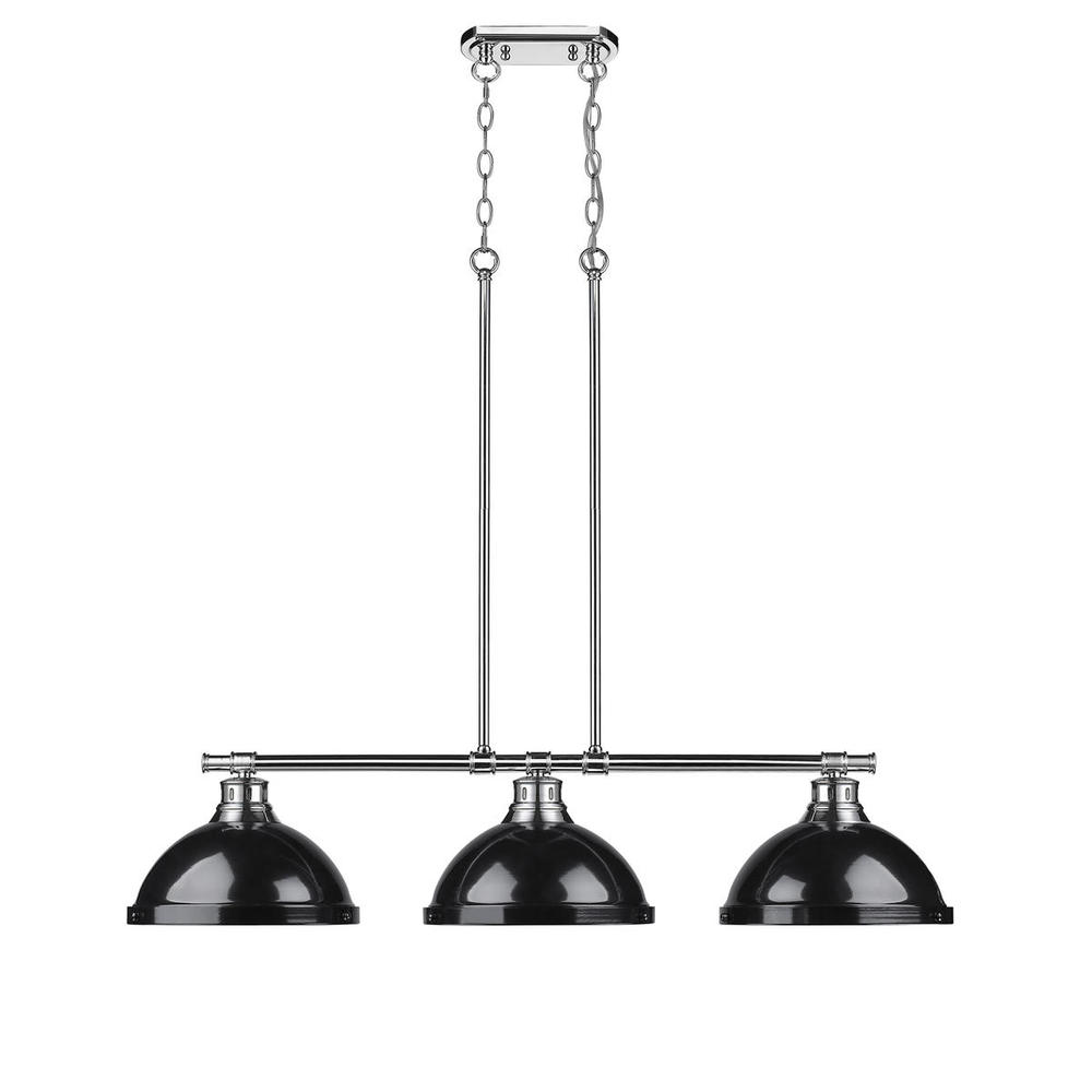 Duncan Small Pendant with Chain in Rubbed Bronze with Clear Glass