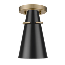 Golden 2122-SF MBS-BLK - Reeva Semi-Flush in Modern Brass with Matte Black Shade