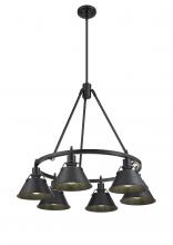 Golden 3306-6 BLK-BLK - Orwell 6-Light Chandelier in Matte Black