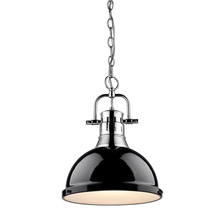 Golden 3602-L CH-BK - Duncan 1 Light Pendant with Chain