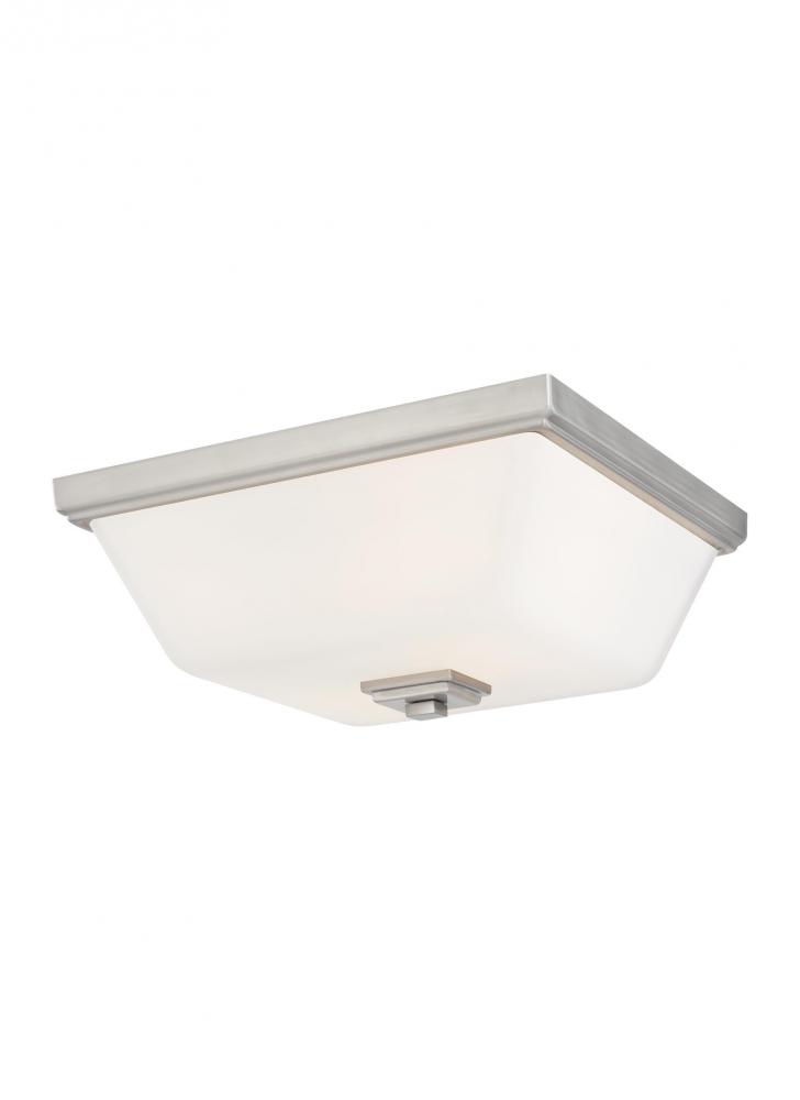 Ellis Harper transitional 2-light indoor dimmable LED ceiling flush mount in brushed nickel silver f