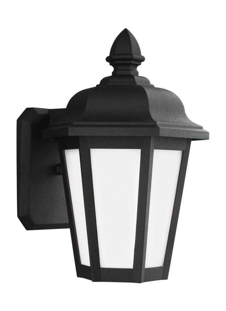 Brentwood traditional 1-light LED outdoor exterior small wall lantern sconce in black finish with sm