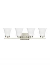 Generation Lighting 4411604EN3-962 - Bayfield contemporary 4-light LED indoor dimmable bath vanity wall sconce in brushed nickel silver f