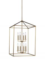 Generation Lighting 5115008EN-848 - Perryton transitional 8-light LED indoor dimmable large ceiling pendant hanging chandelier light in