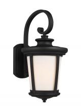 Generation Lighting 8719301EN3-12 - Eddington modern 1-light LED outdoor exterior large wall lantern sconce in black finish with cased o