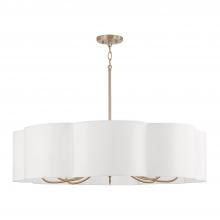 Capital 456481MA - 8-Light Chandelier in Matte Brass with White Fabric Shade